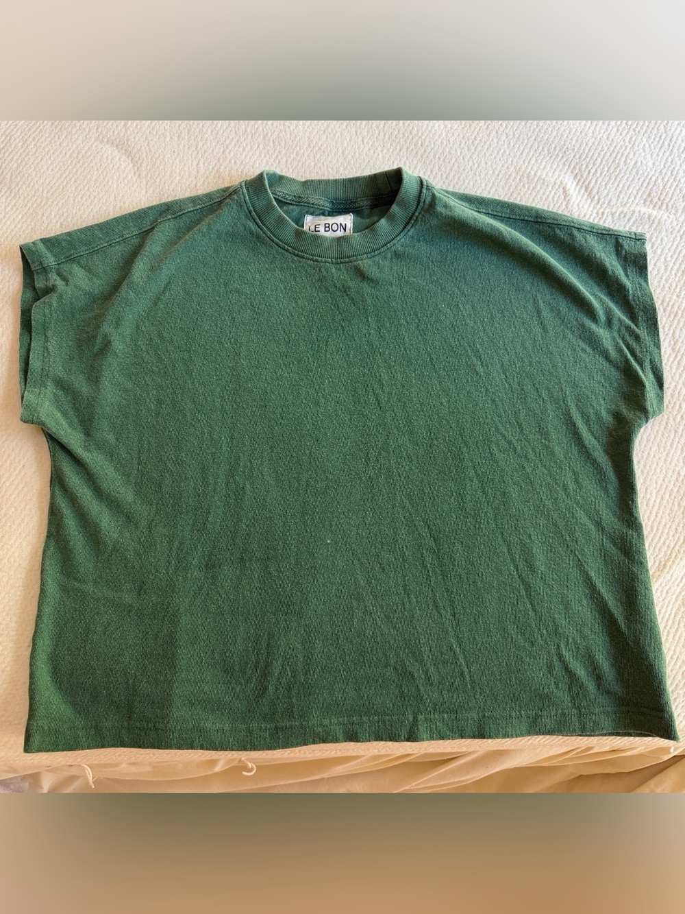 Le Bon Green Short Sleeve Crewneck Tee for Women